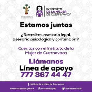 Bienvenida, bienvenido al Instituto de la Mujer de Cuernavaca