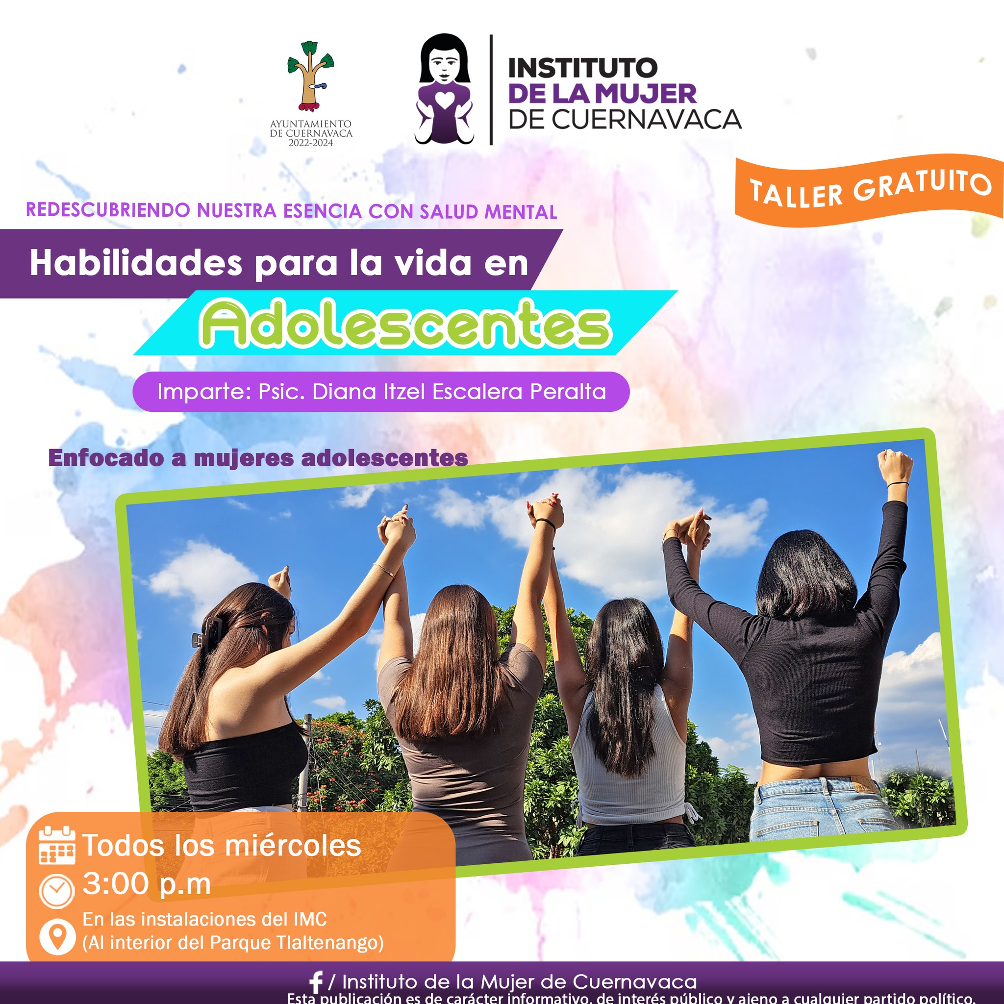 Taller gratuito Habilidades para la vida en adolescentes - Instituto de la Mujer de Cuernavaca