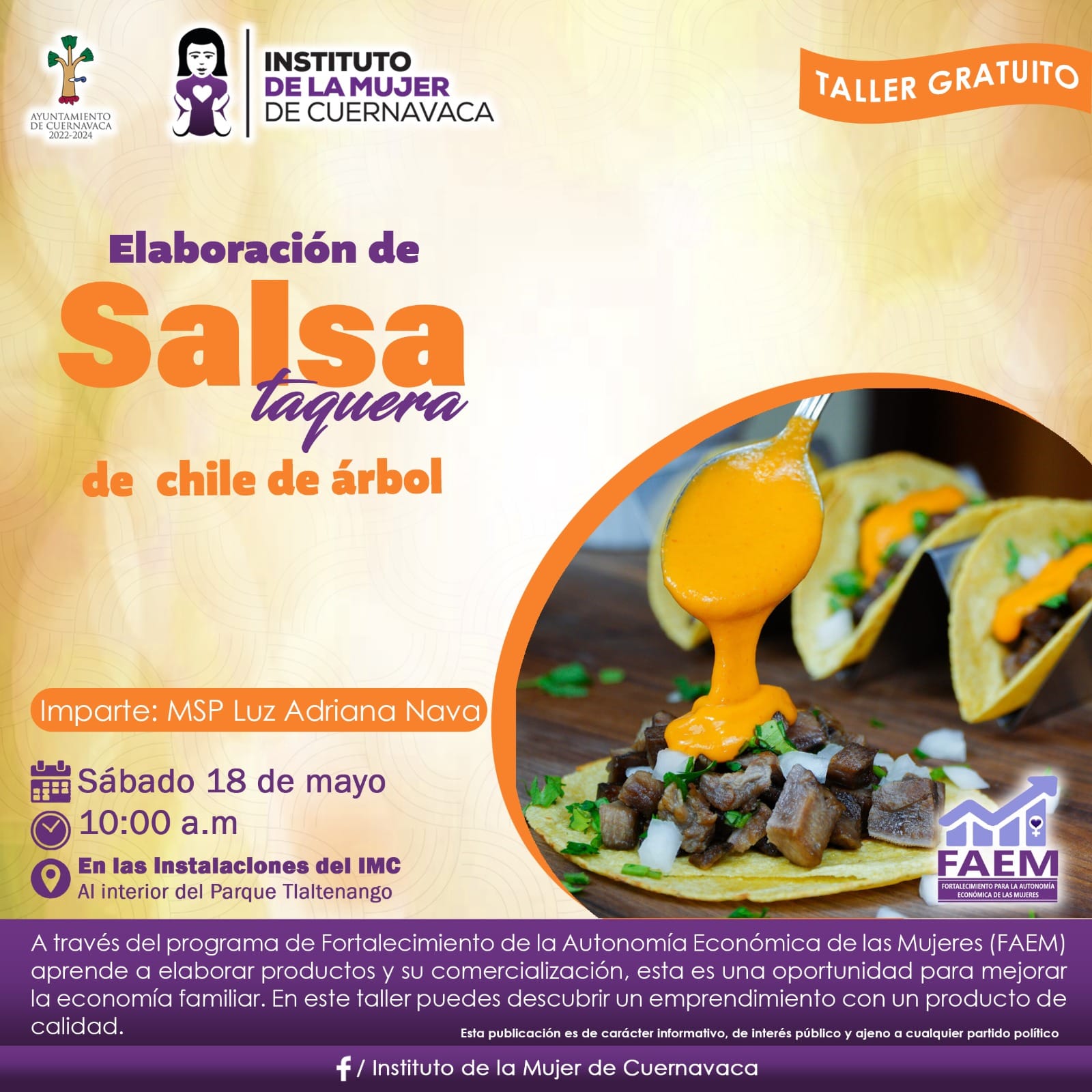 Elaboración de salsa taquera - Instituto de la Mujer de Cuernavaca