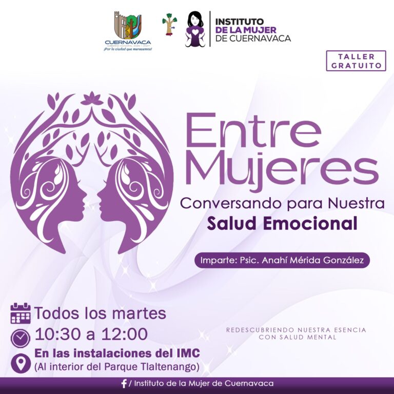 Únete a nuestro nuevo taller, Entre Mujeres conversando para nuestra salud emocional, iniciamos este martes 14 de enero Aprende más sobre cómo mejorar tu salud emocional, aumentar tu confianza y conectarte con otras mujeres, este es un lugar donde puedes ser tú misma, sin juicios ni expectativas.