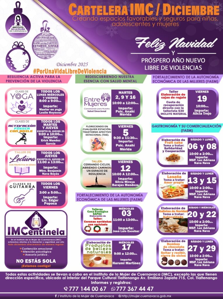 Cartelera IMC Diciembre 2025