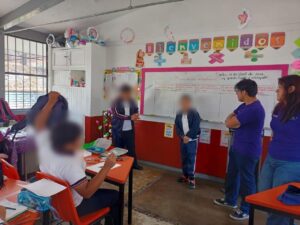Talleres del IMC sobre emociones y autoestima en niñas y niños en escuela primaria de Cuernavaca.