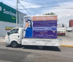 Acciones de difusión realizadas por el IMC para informar a la ciudadanía sobre la Alerta de Violencia de Género y los servicios de atención disponibles para las mujeres.