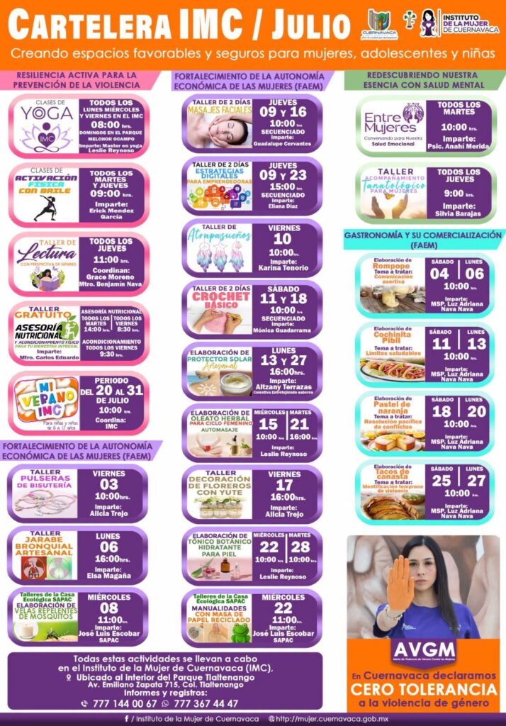 Cartelera IMC de julio