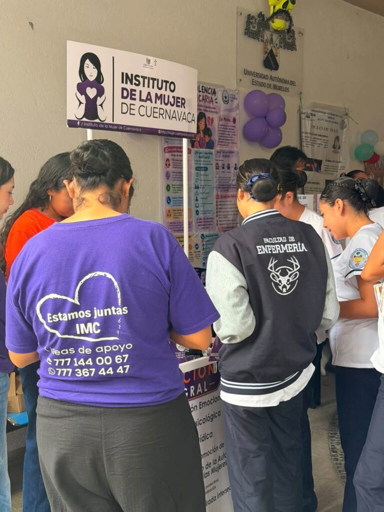 IMC participa en la Jornada de Sensibilización y Prevención de las Violencias de la Facultad de Enfermería de la UAEM, con una plática informativa y el Módulo Violeta Itinerante.